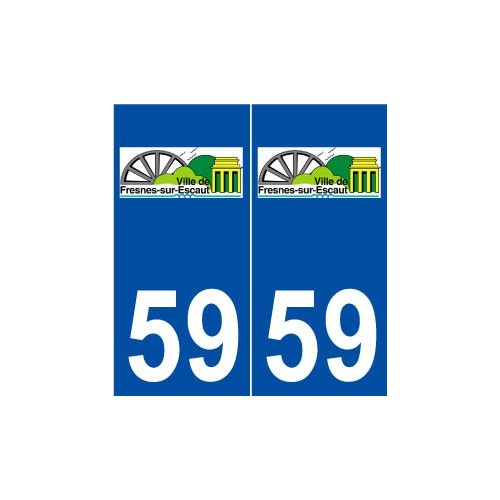 59 Fresnes-sur-Escaut logo autocollant plaque stickers ville