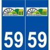 59 Fresnes-sur-Escaut logo autocollant plaque stickers ville