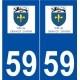 59 Grande-Synthe logo autocollant plaque stickers ville