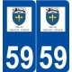 59 Grande-Synthe logo autocollant plaque stickers ville