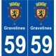 59 Gravelines blason autocollant plaque stickers ville