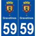 59 Gravelines wappen aufkleber typenschild aufkleber stadt