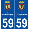 59 Gravelines blason autocollant plaque stickers ville
