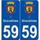 59 Gravelines blason autocollant plaque stickers ville