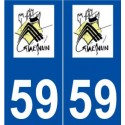59 Guesnain logo autocollant plaque stickers ville