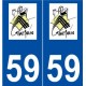 59 Guesnain logo autocollant plaque stickers ville