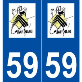 59 Guesnain logo autocollant plaque stickers ville