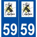 59 Guesnain logo autocollant plaque stickers ville