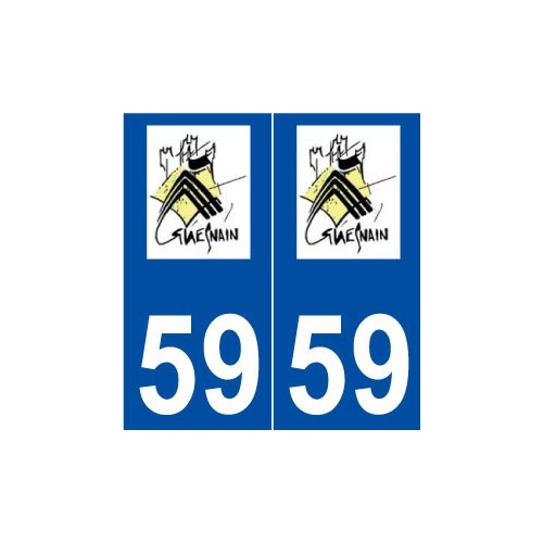 59 Guesnain logo autocollant plaque stickers ville