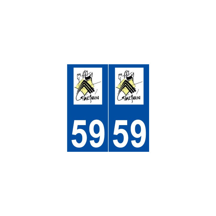59 Guesnain logo autocollant plaque stickers ville