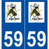 59 Guesnain logo autocollant plaque stickers ville