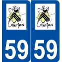 59 Guesnain logo autocollant plaque stickers ville