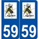 59 Guesnain logo autocollant plaque stickers ville