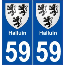 59 Halluin blason autocollant plaque stickers ville