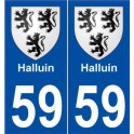 59 Halluin blason autocollant plaque stickers ville