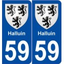 59 Halluin blason autocollant plaque stickers ville