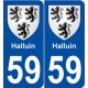 59 Halluin blason autocollant plaque stickers ville