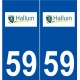 59 Halluin logo autocollant plaque stickers ville