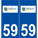 59 Halluin logo autocollant plaque stickers ville