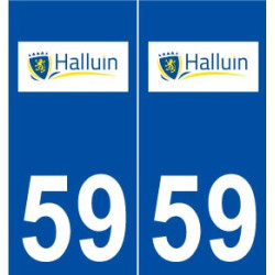 59 Halluin logo autocollant plaque stickers ville