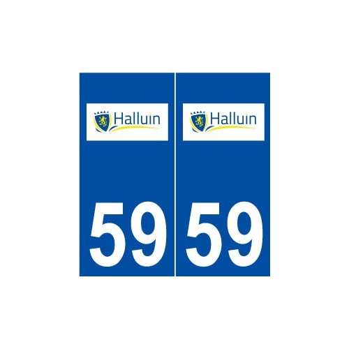 59 Halluin logo autocollant plaque stickers ville