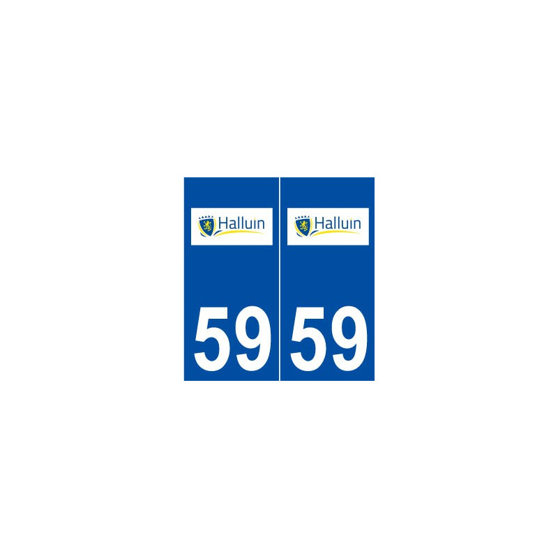 59 Halluin logo autocollant plaque stickers ville