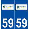 59 Halluin logo autocollant plaque stickers ville
