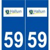 59 Halluin logo autocollant plaque stickers ville