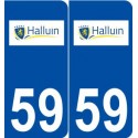 59 Halluin logo autocollant plaque stickers ville