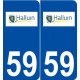 59 Halluin logo autocollant plaque stickers ville