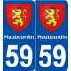 59 Haubourdin blason autocollant plaque stickers ville
