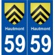 59 Hautmont blason autocollant plaque stickers ville