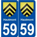 59 Hautmont blason autocollant plaque stickers ville