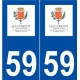 59 Hautmont logo autocollant plaque stickers ville