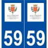 59 Hautmont logo autocollant plaque stickers ville