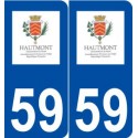 59 Hautmont logo autocollant plaque stickers ville