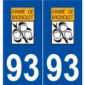 93 Bagnolet logo autocollant plaque stickers ville