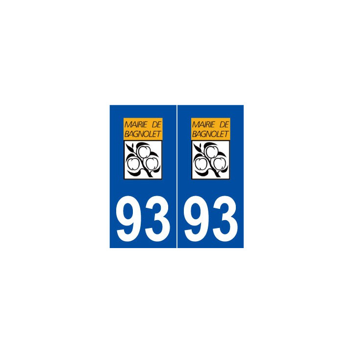 93 Bagnolet logo autocollant plaque stickers ville