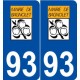 93 Bagnolet logo autocollant plaque stickers ville