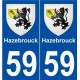 59 Hazebrouck blason autocollant plaque stickers ville