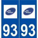 93 Bobigny logo autocollant plaque stickers ville