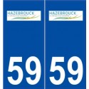 59 Hazebrouck logo autocollant plaque stickers ville