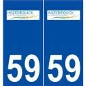 59 Hazebrouck logo autocollant plaque stickers ville