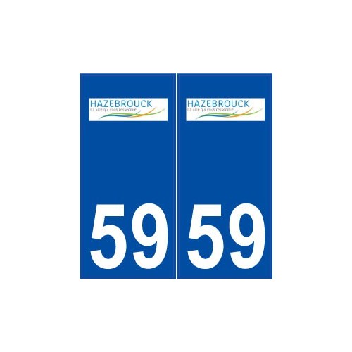 59 Hazebrouck logo autocollant plaque stickers ville