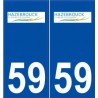 59 Hazebrouck logo autocollant plaque stickers ville