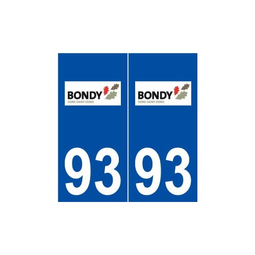 93 Bondy logo autocollant plaque stickers ville