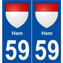 59 Hem blason autocollant plaque stickers ville