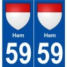 59 Hem blason autocollant plaque stickers ville