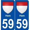 59 Hem blason autocollant plaque stickers ville