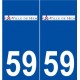 59 Hem logo autocollant plaque stickers ville
